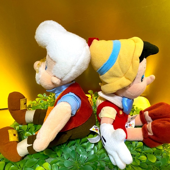 DISNEY EXCLUSIVE VTG 90s PINOCCHIO & GEPPETTO RETIRED BEAN BAG PLUSH - Picture 6 of 10